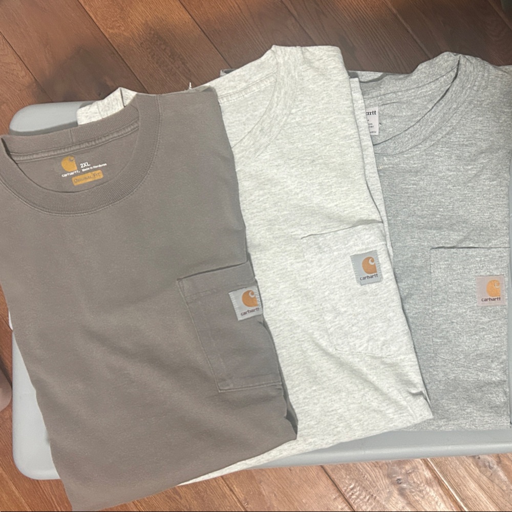 3 Carhartt T-Shirts in 3 different Gray colors